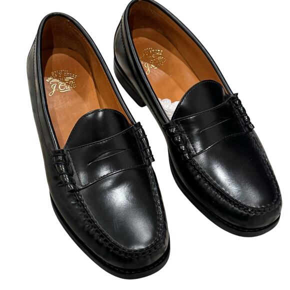 J. Crew Men's Camden Loafers Shoes Slip-On in Leather Black Size 9.5 NWOB - Picture 10 of 12